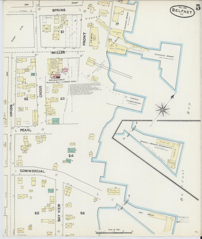 Sanborn Fire Insurance Map from Belfast, Waldo County, Maine (1890), Sheet #0005 - Complete Map Set gallery image, historic Sanborn map, vintage wall art, Maine Maine