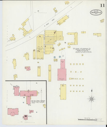 Sanborn Fire Insurance Map from Painesville, Lake County, Ohio (1898), Sheet #0011 - Historic Sanborn Fire Insurance Map Print, vintage old map wall art, antique decor, genealogy gift, Ohio Ohio map