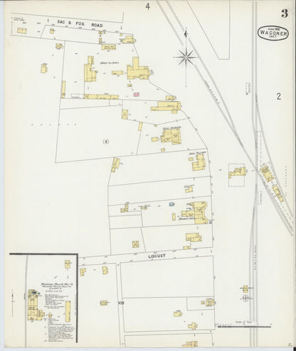 Sanborn Fire Insurance Map from Wagoner, Wagoner County, Oklahoma (1896), Sheet #0003 - Complete Map Set gallery image, historic Sanborn map, vintage wall art, Oklahoma Oklahoma