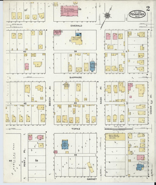 Sanborn Fire Insurance Map from Kemmerer, Lincoln County, Wyoming (1920), Sheet #0002 - Historic Sanborn Fire Insurance Map Print, vintage old map wall art, antique decor, genealogy gift, Wyoming Wyoming map