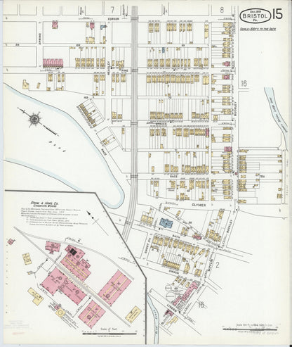 Sanborn Fire Insurance Map from Bristol, Bucks County, Pennsylvania (1927), Sheet #0015 - Historic Sanborn Fire Insurance Map Print, vintage old map wall art, antique decor, genealogy gift, Pennsylvania Pennsylvania map