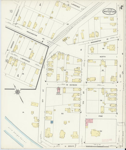Sanborn Fire Insurance Map from Waterford, Saratoga County, New York (1914), Sheet #0004 - Complete Map Set gallery image, historic Sanborn map, vintage wall art, New York New York