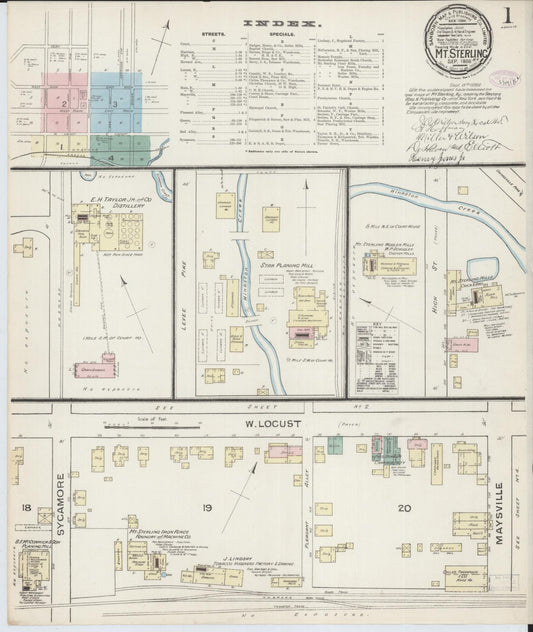 Sanborn Fire Insurance Map from Mount Sterling, Montgomery County, Kentucky (1886), Sheet #0001 - Complete Map Set gallery image, historic Sanborn map, vintage wall art, Kentucky Kentucky