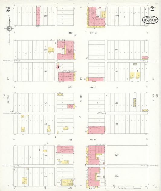 Sanborn Fire Insurance Map from Texas City, Galveston County, Texas (1931), Sheet #0002 - Historic Sanborn Fire Insurance Map Print, vintage old map wall art, antique decor, genealogy gift, Texas Texas map