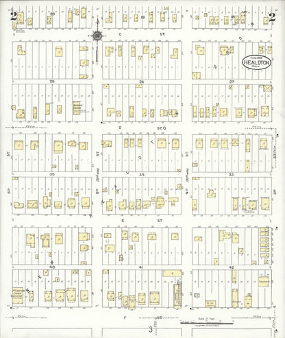 Sanborn Fire Insurance Map from Healdton, Carter County, Oklahoma (1923), Sheet #0002 - Complete Map Set gallery image, historic Sanborn map, vintage wall art, Oklahoma Oklahoma