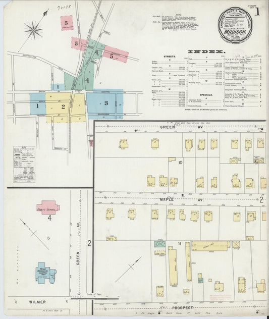Sanborn Fire Insurance Map from Madison, Morris County, New Jersey. (1896) – Historic Sanborn Fire Insurance Map Print