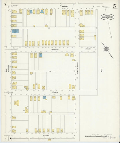 Sanborn Fire Insurance Map from Mount Union, Huntingdon County, Pennsylvania (1911), Sheet #0005 - Complete Map Set gallery image, historic Sanborn map, vintage wall art, Pennsylvania Pennsylvania