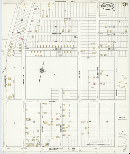 Sanborn Fire Insurance Map from Garfield, Bergen County, New Jersey (1910), Sheet #0003 - Complete Map Set gallery image, historic Sanborn map, vintage wall art, New Jersey New Jersey