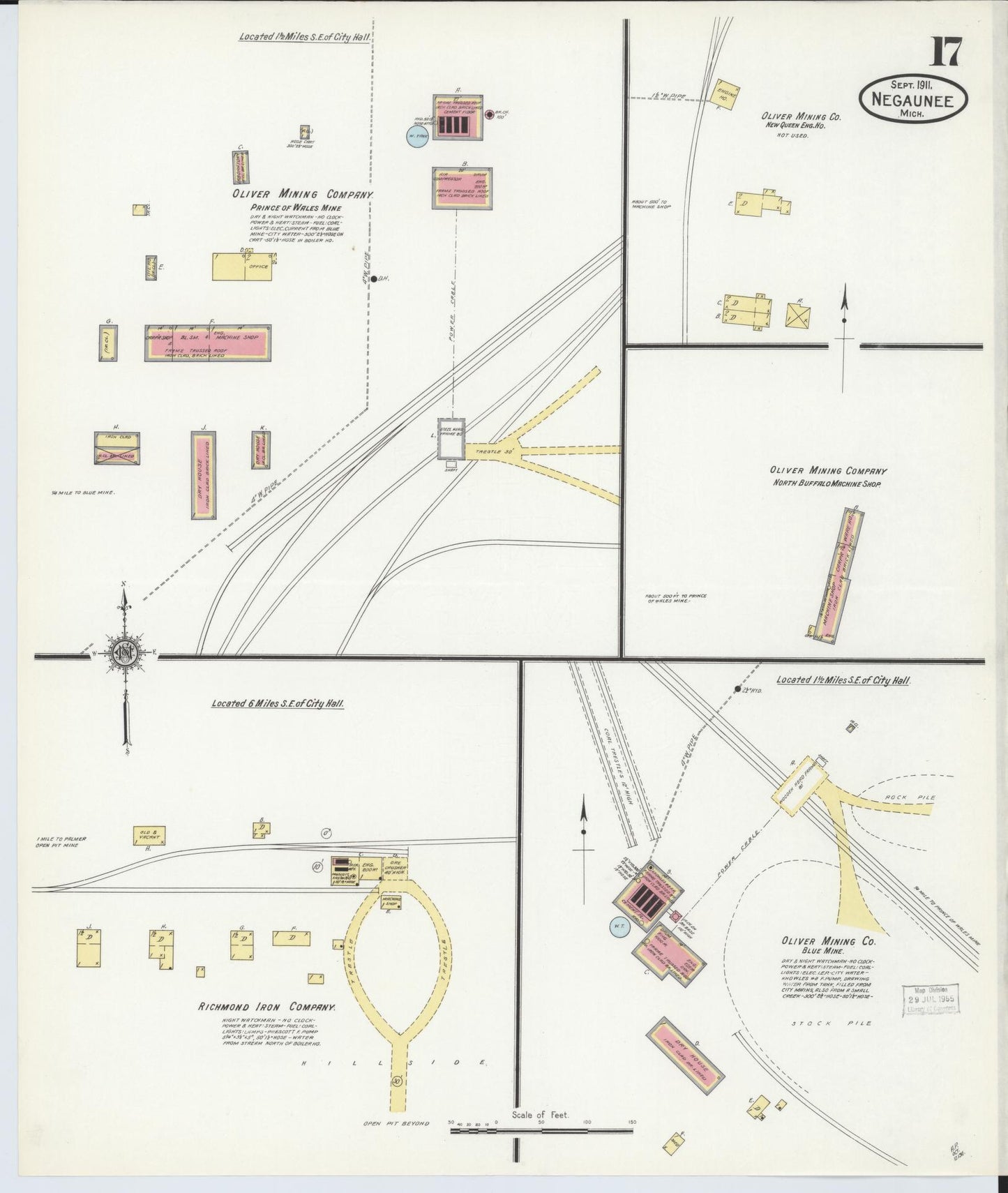 Sanborn Fire Insurance Map from Negaunee, Marquette County, Michigan (1911), Sheet #0017 - Complete Map Set gallery image, historic Sanborn map, vintage wall art, Michigan Michigan