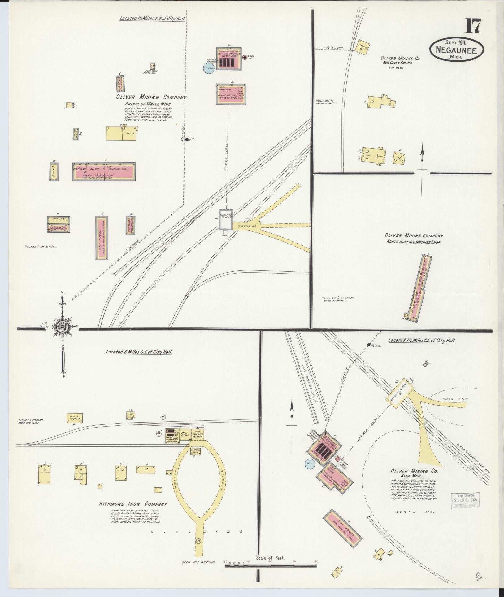 Sanborn Fire Insurance Map from Negaunee, Marquette County, Michigan (1911), Sheet #0017 - Complete Map Set gallery image, historic Sanborn map, vintage wall art, Michigan Michigan
