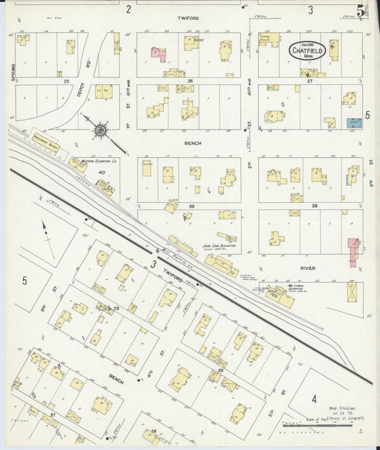 Sanborn Fire Insurance Map from Chatfield, Fillmore And Olmsted Counties, Minnesota (1910), Sheet #0005 - Historic Sanborn Fire Insurance Map Print, vintage old map wall art, antique decor, genealogy gift, Minnesota Minnesota map
