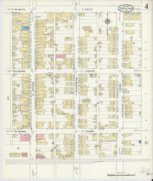 Sanborn Fire Insurance Map from Freeland, Luzerne County, Pennsylvania (1912), Sheet #0004 - Historic Sanborn Fire Insurance Map Print, vintage old map wall art, antique decor, genealogy gift, Pennsylvania Pennsylvania map