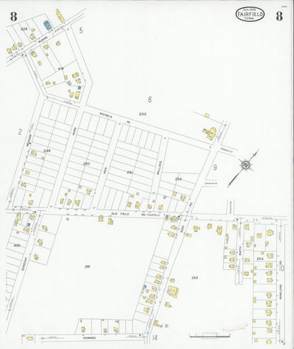 Sanborn Fire Insurance Map from Fairfield, Fairfield County, Connecticut (1930), Sheet #0008 - Complete Map Set gallery image, historic Sanborn map, vintage wall art, Connecticut Connecticut