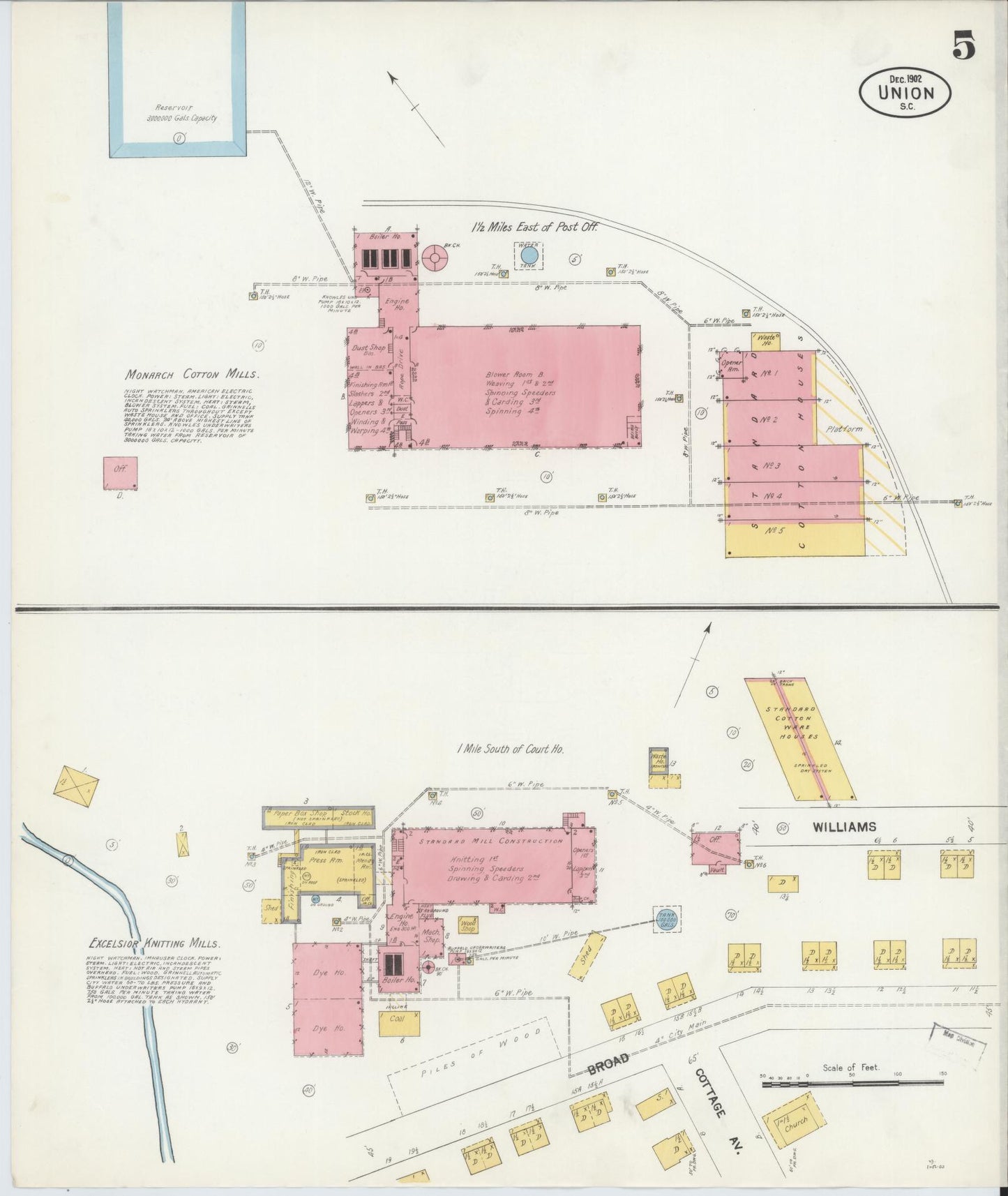 Sanborn Fire Insurance Map from Union, Union County, South Carolina (1902), Sheet #0005 - Complete Map Set gallery image, historic Sanborn map, vintage wall art, South Carolina South Carolina