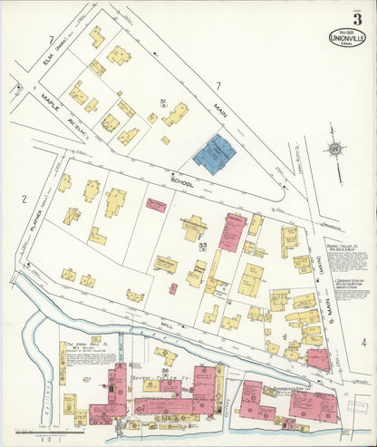 Sanborn Fire Insurance Map from Unionville, Hartford County, Connecticut (1921), Sheet #0003 - Complete Map Set gallery image, historic Sanborn map, vintage wall art, Connecticut Connecticut