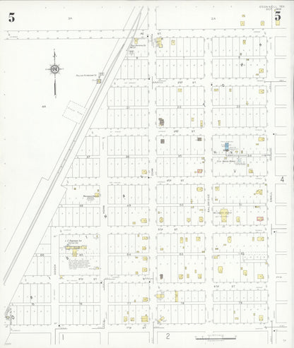 Sanborn Fire Insurance Map from O'Donnell, Lynn And Dawson Counties, Texas (1935), Sheet #0005 - Complete Map Set gallery image, historic Sanborn map, vintage wall art, Texas Texas