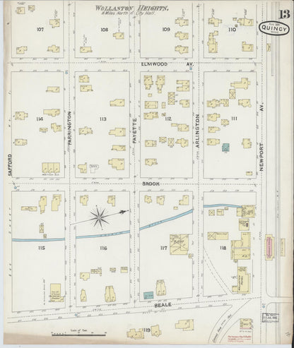 Sanborn Fire Insurance Map from Quincy, Norfolk County, Massachusetts (1891), Sheet #0013 - Complete Map Set gallery image, historic Sanborn map, vintage wall art, Massachusetts Massachusetts