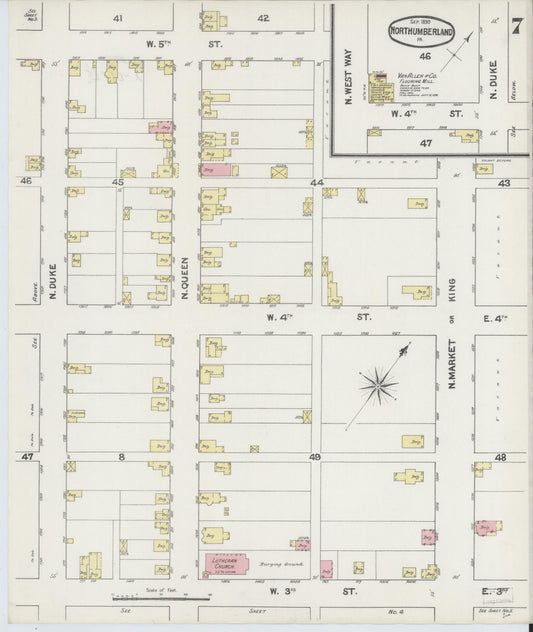 Sanborn Fire Insurance Map from Northumberland, Northumberland County, Pennsylvania (1890), Sheet #0007 - Historic Sanborn Fire Insurance Map Print, vintage old map wall art, antique decor, genealogy gift, Pennsylvania Pennsylvania map