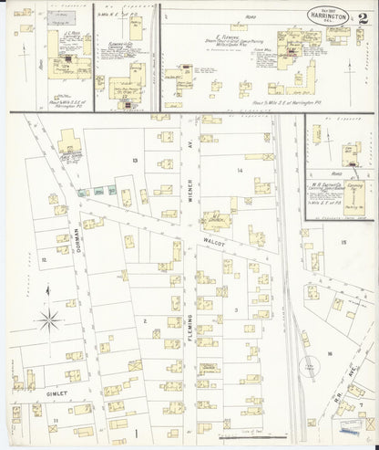 Sanborn Fire Insurance Map from Harrington, Kent County, Delaware (1897), Sheet #0002 - Complete Map Set gallery image, historic Sanborn map, vintage wall art, Delaware Delaware
