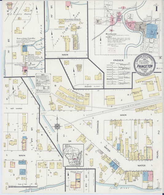 Princeton, Green Lake County, Wisconsin (1914) – Sanborn Fire Insurance Map – Map View