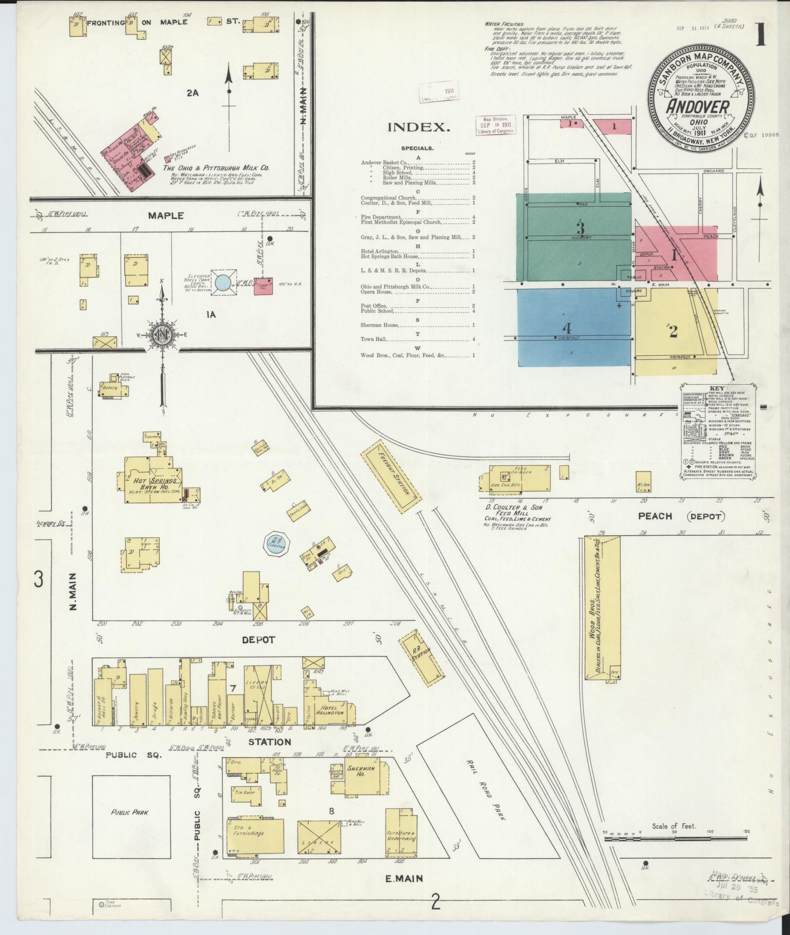 Sanborn Fire Insurance Map from Andover, Ashtabula County, Ohio. (1911) – Historic Sanborn Fire Insurance Map Print