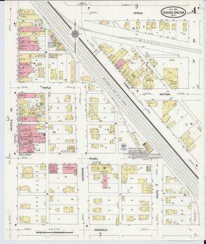 Sanborn Fire Insurance Map from Chicago Junction, Huron County, Ohio (1911), Sheet #0004 - Historic Sanborn Fire Insurance Map Print, vintage old map wall art, antique decor, genealogy gift, Ohio Ohio map