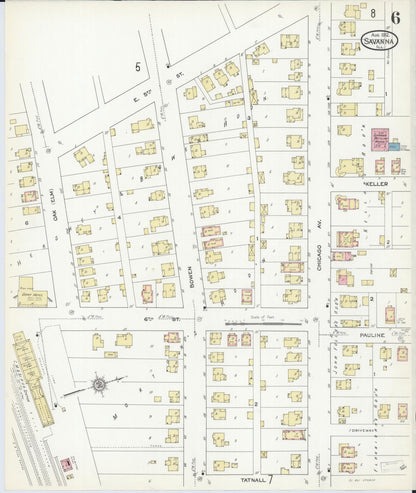 Sanborn Fire Insurance Map from Savanna, Carroll County, Illinois (1912), Sheet #0006 - Complete Map Set gallery image, historic Sanborn map, vintage wall art, Illinois Illinois