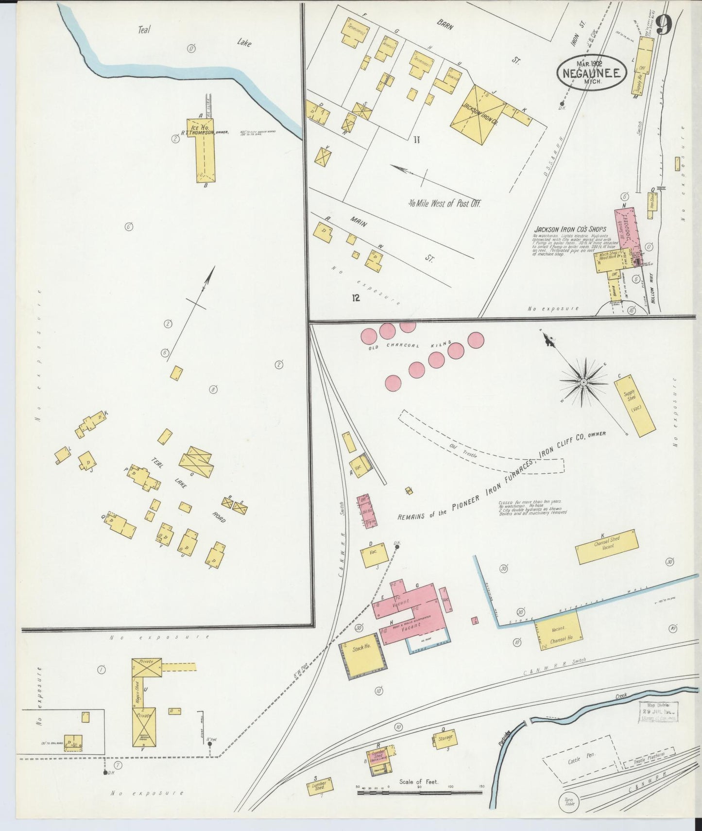 Sanborn Fire Insurance Map from Negaunee, Marquette County, Michigan (1902), Sheet #0009 - Complete Map Set gallery image, historic Sanborn map, vintage wall art, Michigan Michigan