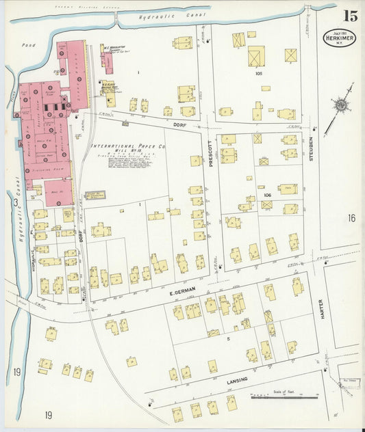 Sanborn Fire Insurance Map from Herkimer, Herkimer County, New York (1911), Sheet #0015 - Historic Sanborn Fire Insurance Map Print, vintage old map wall art, antique decor, genealogy gift, New York New York map