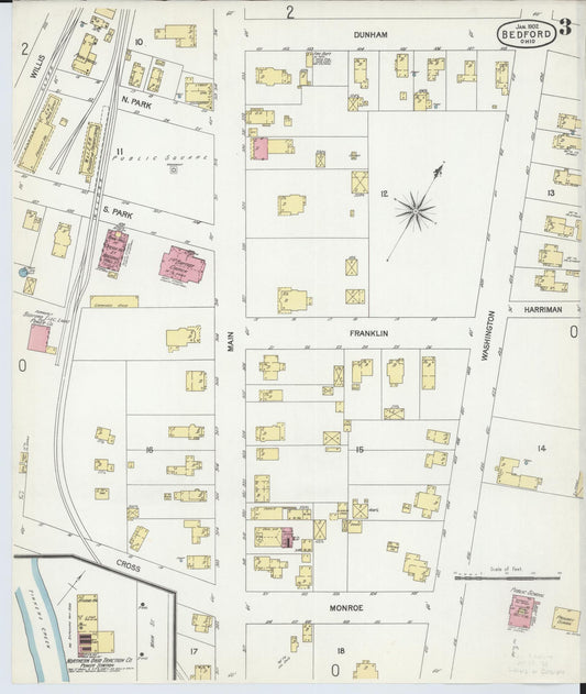 Sanborn Fire Insurance Map from Bedford, Cuyahoga County, Ohio (1902), Sheet #0003 - Historic Sanborn Fire Insurance Map Print, vintage old map wall art, antique decor, genealogy gift, Ohio Ohio map