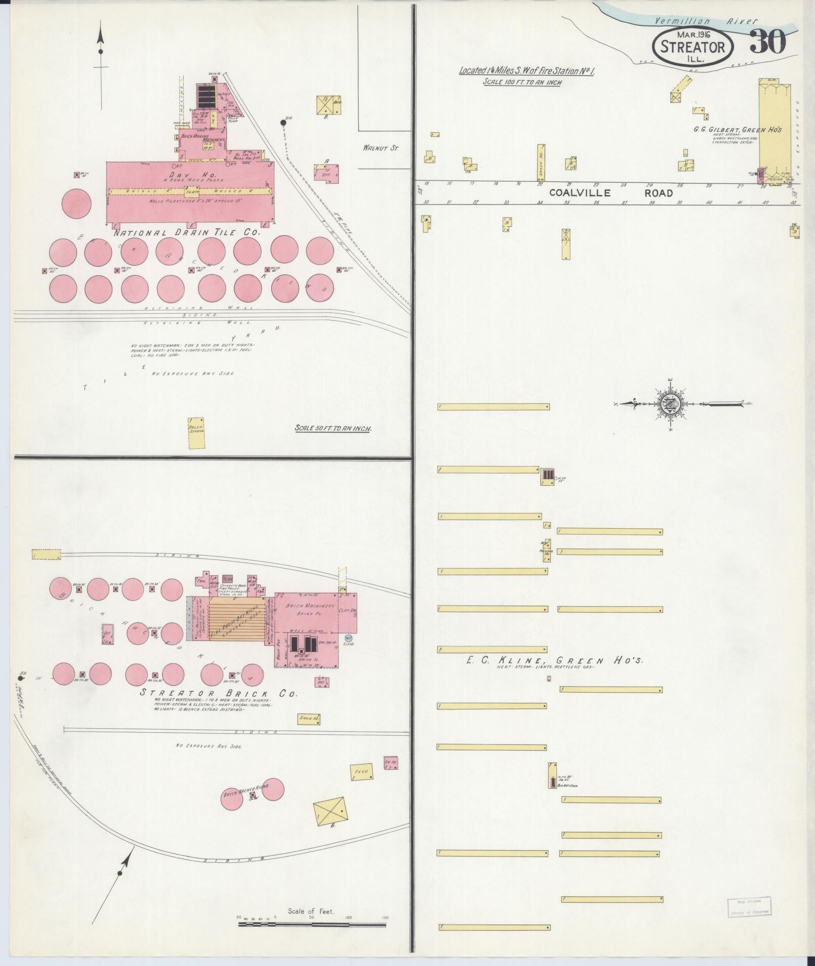 Sanborn Fire Insurance Map from Streator, La Salle County, Illinois (1916), Sheet #0030 - Complete Map Set gallery image, historic Sanborn map, vintage wall art, Illinois Illinois