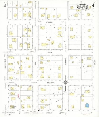 Sanborn Fire Insurance Map from Nora Springs, Floyd County, Iowa (1923), Sheet #0004 - Historic Sanborn Fire Insurance Map Print