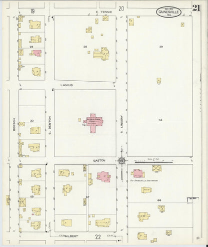 Sanborn Fire Insurance Map from Gainesville, Cooke County, Texas (1913), Sheet #0021 - Complete Map Set gallery image, historic Sanborn map, vintage wall art, Texas Texas