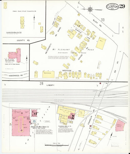 Sanborn Fire Insurance Map from Clinton, Clinton County, Iowa (1917), Sheet #0029 - Historic Sanborn Fire Insurance Map Print