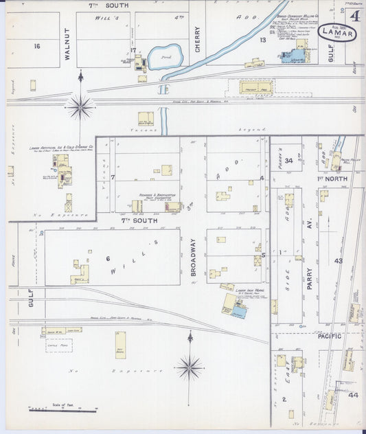 Sanborn Fire Insurance Map from Lamar, Barton County, Missouri (1891), Sheet #0004 - Historic Sanborn Fire Insurance Map Print, vintage old map wall art, antique decor, genealogy gift, Missouri Missouri map