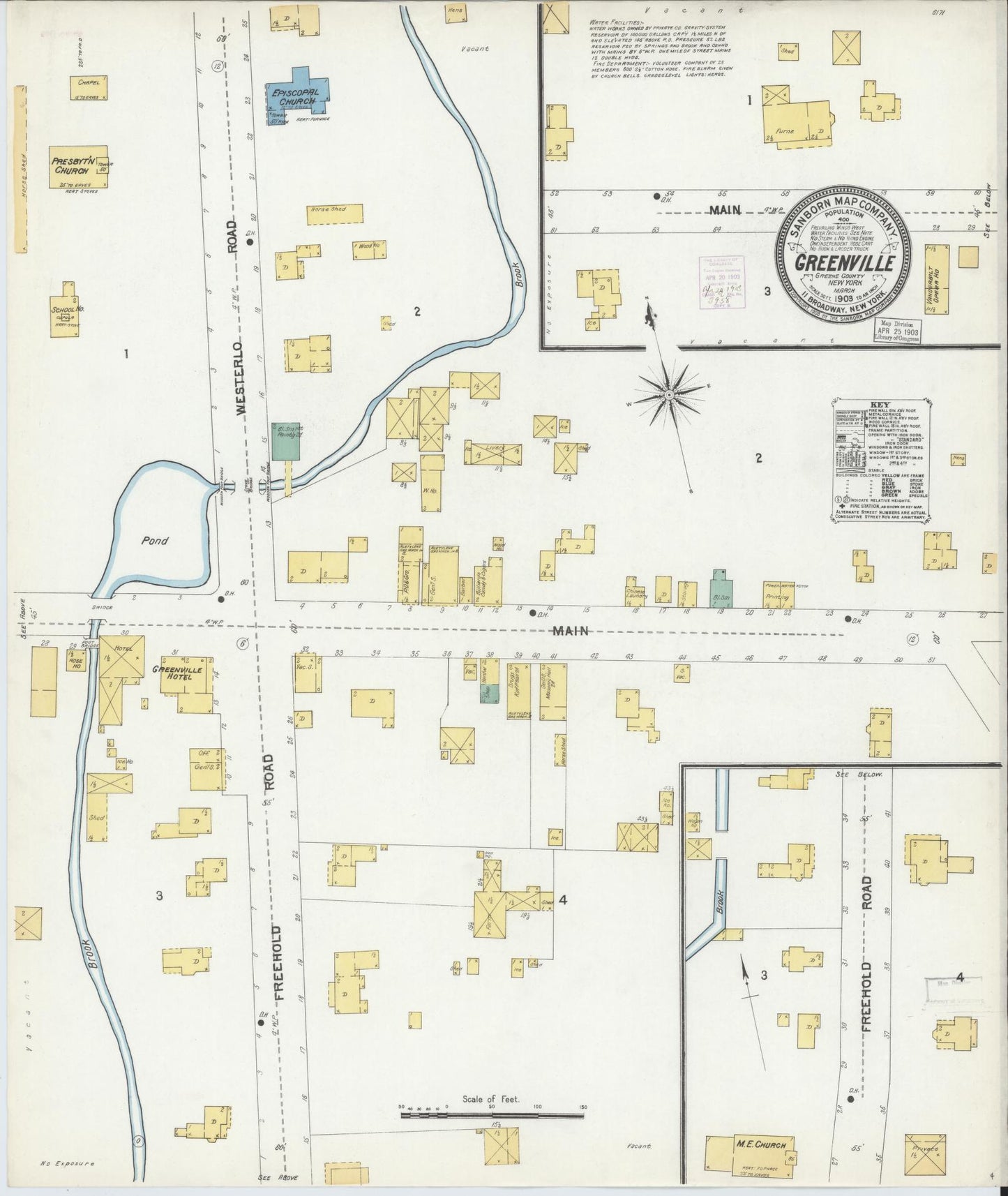 Sanborn Fire Insurance Map from Greenville, Greene County, New York. (1903) – Historic Sanborn Fire Insurance Map Print