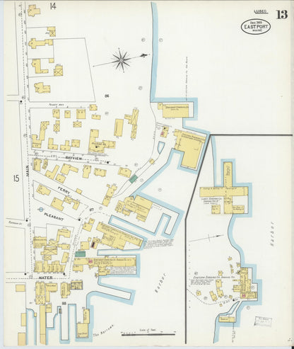 Sanborn Fire Insurance Map from Eastport, Washington County, Maine (1903), Sheet #0013 - Complete Map Set gallery image, historic Sanborn map, vintage wall art, Maine Maine