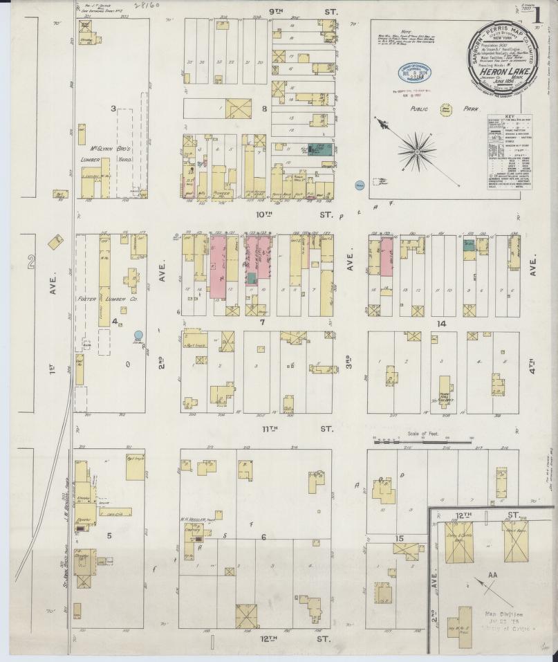 Sanborn Fire Insurance Map from Heron Lake, Jackson County, Minnesota. (1894) – Map View