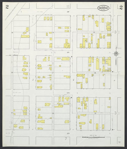 Sanborn Fire Insurance Map from Anchorage, Anchorage Census Division, Alaska (1927), Sheet #0002 - Complete Map Set gallery image, historic Sanborn map, vintage wall art, Alaska Alaska