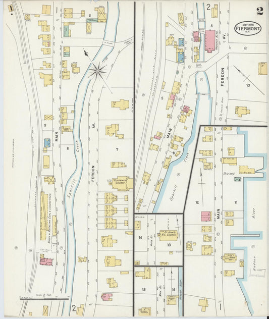 Sanborn Fire Insurance Map from Piermont, Rockland County, New York (1898), Sheet #0002 - Historic Sanborn Fire Insurance Map Print, vintage old map wall art, antique decor, genealogy gift, New York New York map