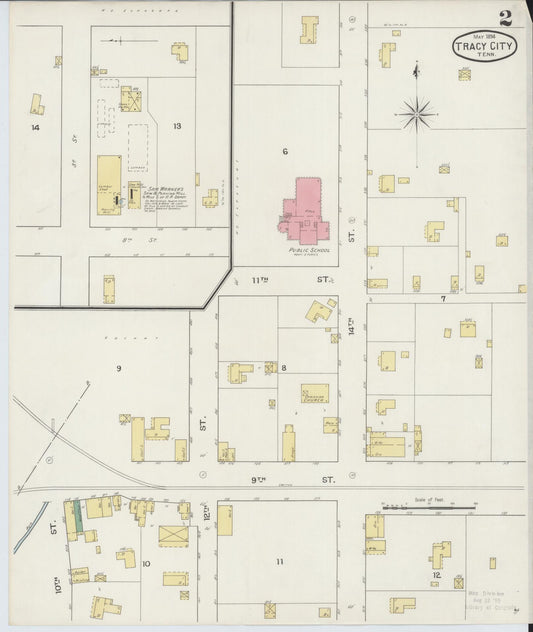 Sanborn Fire Insurance Map from Tracy City, Grundy County, Tennessee (1894), Sheet #0002 - Historic Sanborn Fire Insurance Map Print, vintage old map wall art, antique decor, genealogy gift, Tennessee Tennessee map