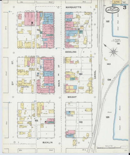 Sanborn Fire Insurance Map from La Salle, La Salle County, Illinois (1892), Sheet #0003 - Historic Sanborn Fire Insurance Map Print, vintage old map wall art, antique decor, genealogy gift, Illinois Illinois map