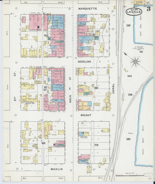 Sanborn Fire Insurance Map from La Salle, La Salle County, Illinois (1892), Sheet #0003 - Historic Sanborn Fire Insurance Map Print, vintage old map wall art, antique decor, genealogy gift, Illinois Illinois map
