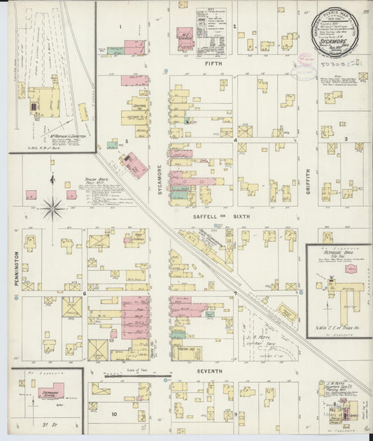 Sanborn Fire Insurance Map from Sycamore, Wyandot County, Ohio (1897), Sheet #0001 - Historic Sanborn Fire Insurance Map Print, vintage old map wall art, antique decor, genealogy gift, Ohio Ohio map