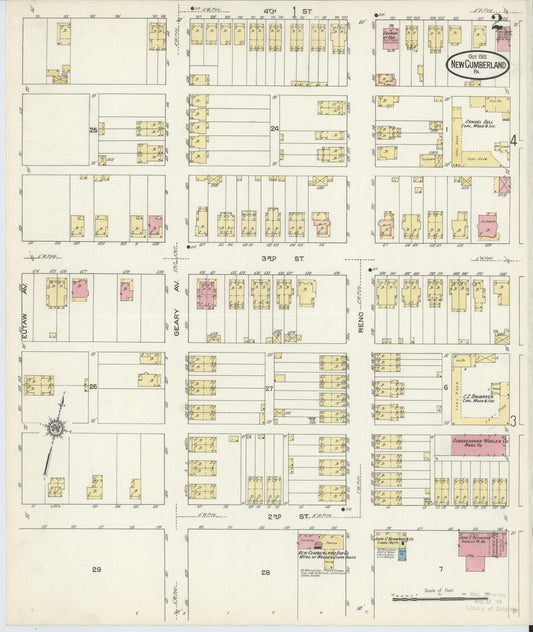 Sanborn Fire Insurance Map from New Cumberland, Cumberland County, Pennsylvania (1913), Sheet #0002 - Historic Sanborn Fire Insurance Map Print, vintage old map wall art, antique decor, genealogy gift, Pennsylvania Pennsylvania map