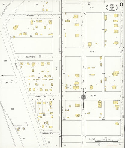 Sanborn Fire Insurance Map from Laurel, Yellowstone County, Montana (1920), Sheet #0009 - Complete Map Set gallery image, historic Sanborn map, vintage wall art, Montana Montana