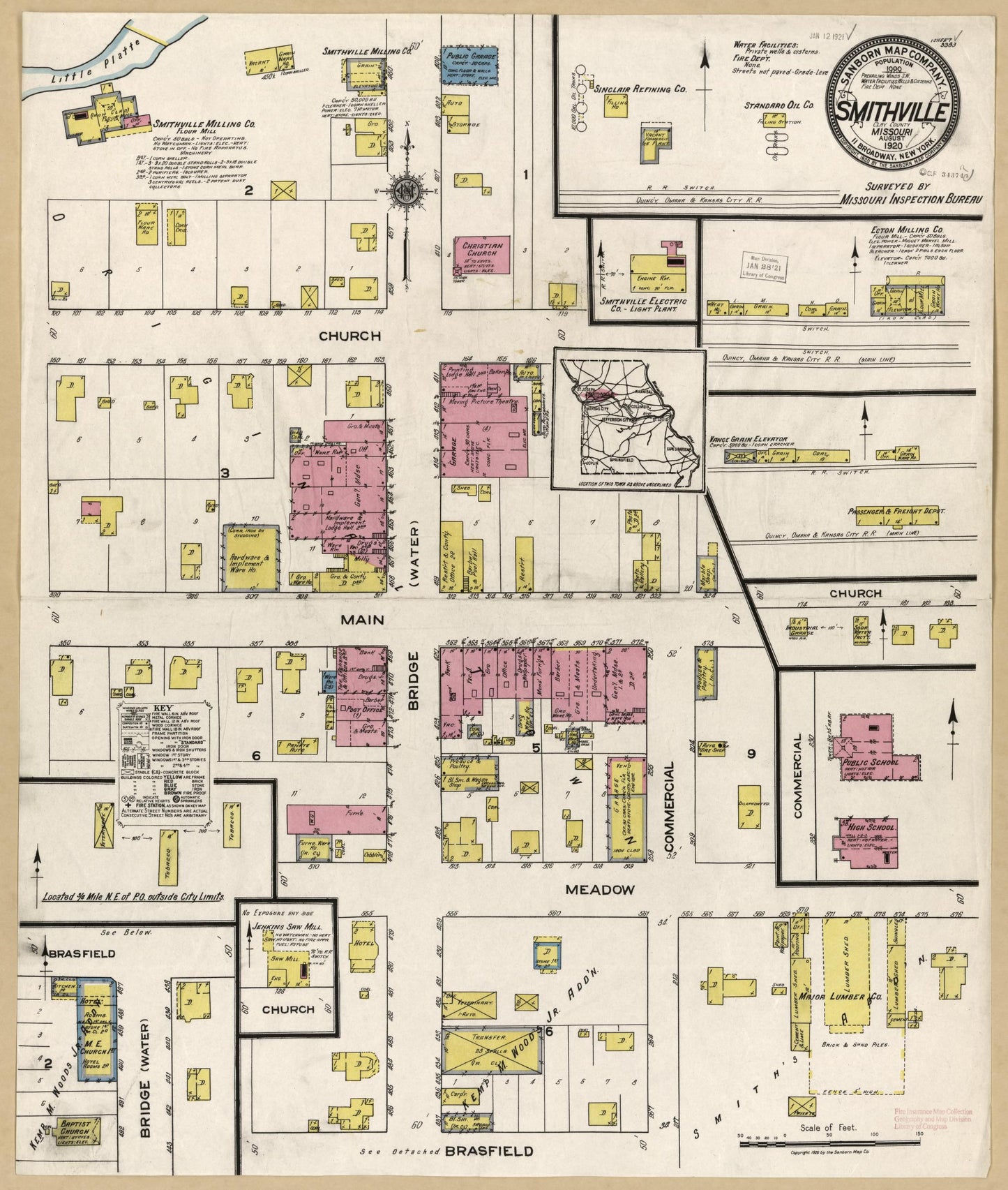 Sanborn Fire Insurance Map from Smithville, Clay County, Missouri. (1920) – Historic Sanborn Fire Insurance Map Print