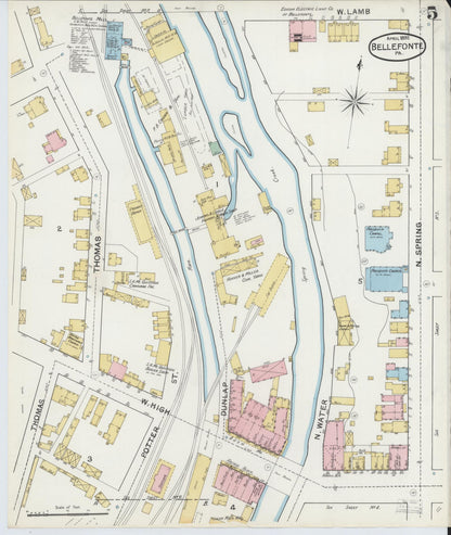 Sanborn Fire Insurance Map from Bellefonte, Centre County, Pennsylvania (1892), Sheet #0005 - Complete Map Set gallery image, historic Sanborn map, vintage wall art, Pennsylvania Pennsylvania