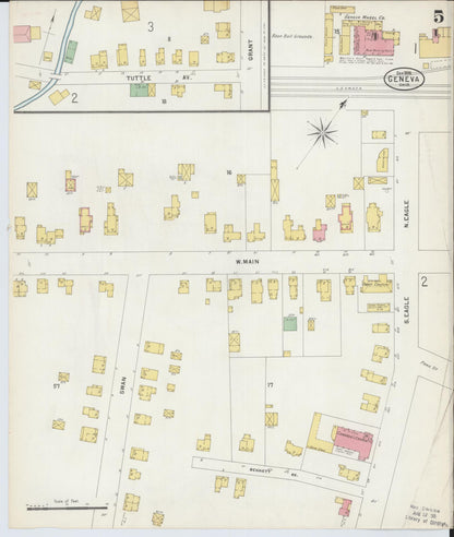 Sanborn Fire Insurance Map from Geneva, Ashtabula County, Ohio (1898), Sheet #0005 - Historic Sanborn Fire Insurance Map Print, vintage old map wall art, antique decor, genealogy gift, Ohio Ohio map