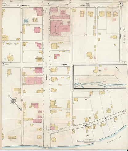 Sanborn Fire Insurance Map from Bridgewater, Rockingham County, Virginia (1917), Sheet #0003 - Complete Map Set gallery image, historic Sanborn map, vintage wall art, Virginia Virginia